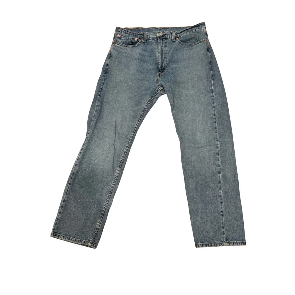 Levis 505‎ Regular Fit Straight Leg Jeans Blue Denim Mens 36x30 Medium Wash